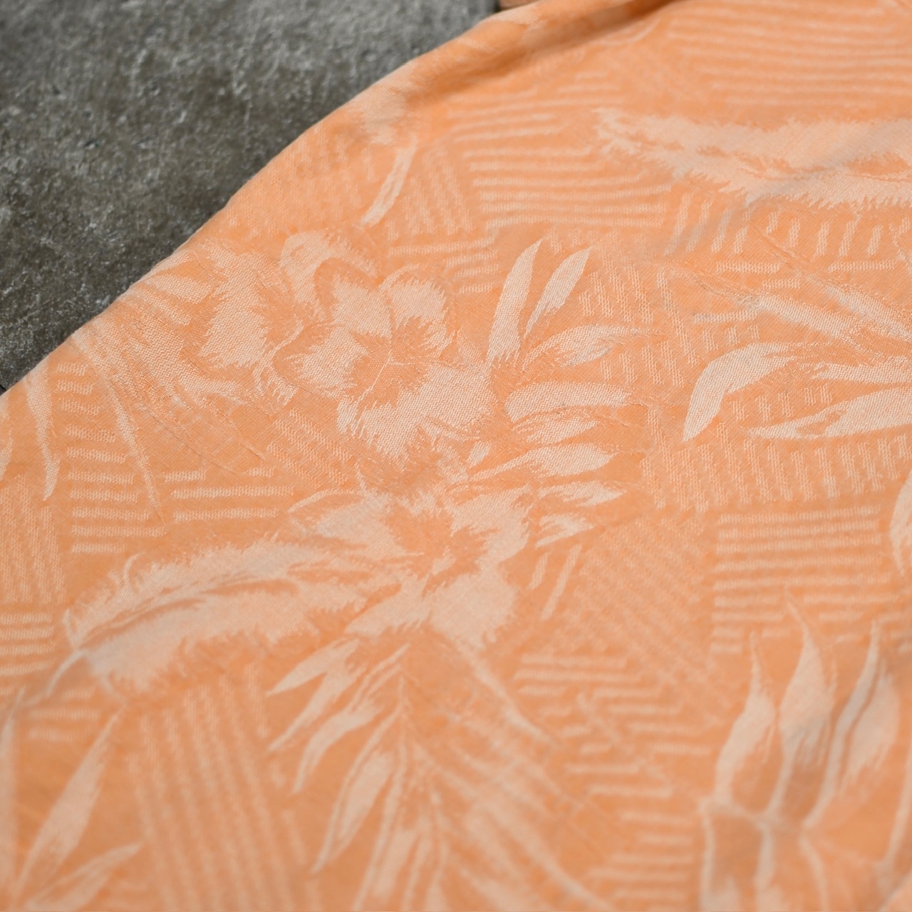 jacquard weave design aloha shirt salmon pink
