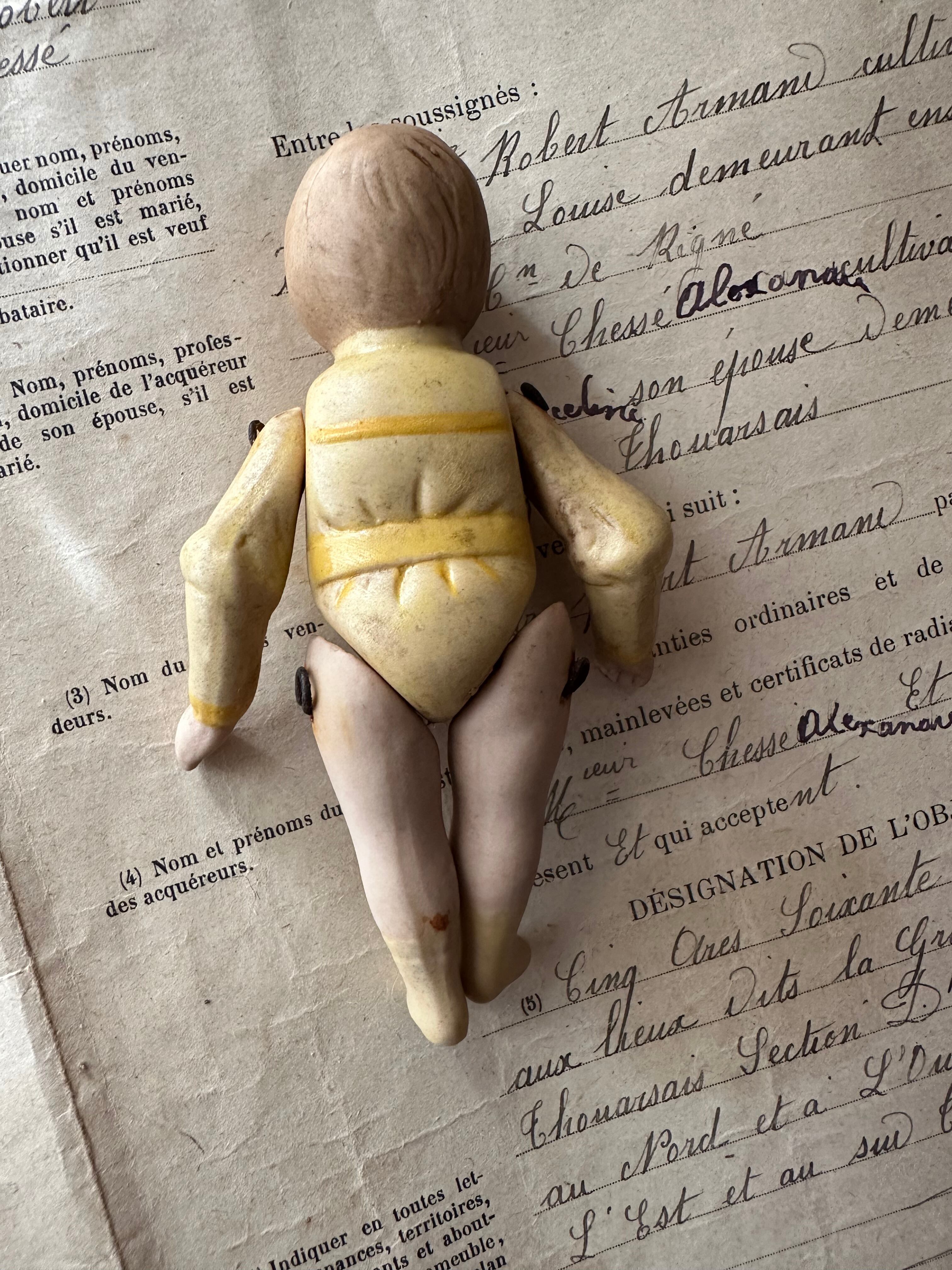 ミニョネット ビスクドール 黄色い服の女の子 | Brocante de La ミニョネット ビスクドール 黄色い服の女の子 | Brocante de La