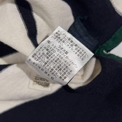 TOMMY HILFIGER トミーヒルフィガー ボーダー 天竺 長袖 ポロシャツ XL/ホワイト×ネイビー メンズ