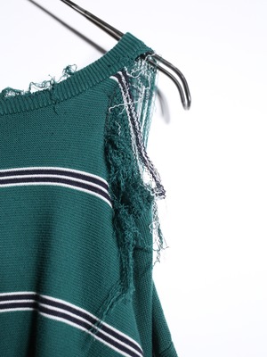 REMAKE / "boro" custom good coloring cotton border knit