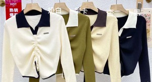 襟配色アジャスターニット　AJ-111-C353