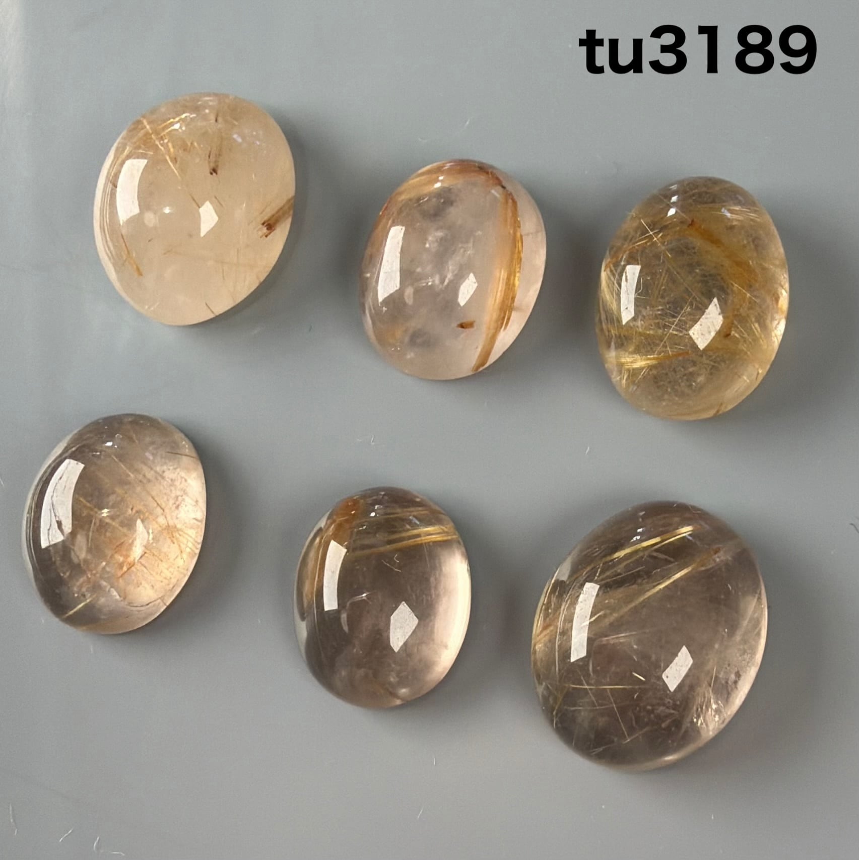 優しい ルチルクォーツ 小さな ルース 6個セット Tu3189 | 天然石の詩