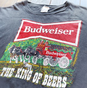 80s FANTASY  Pakistan cotton Boot〝 Budweiser 〟T-Shirt Size MEDIUM