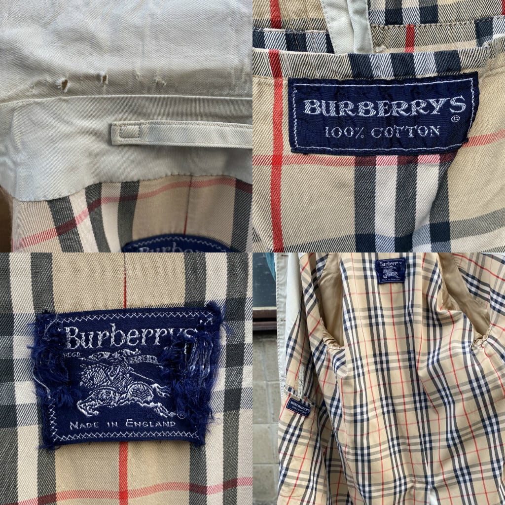 ビンテージ 英国製 Burberry's バーバリー 一枚袖 ステンカラーコート