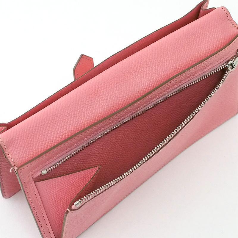 エルメス HERMES ベアン スフレ エプソン ピンク 長財布 □R刻印 | 質