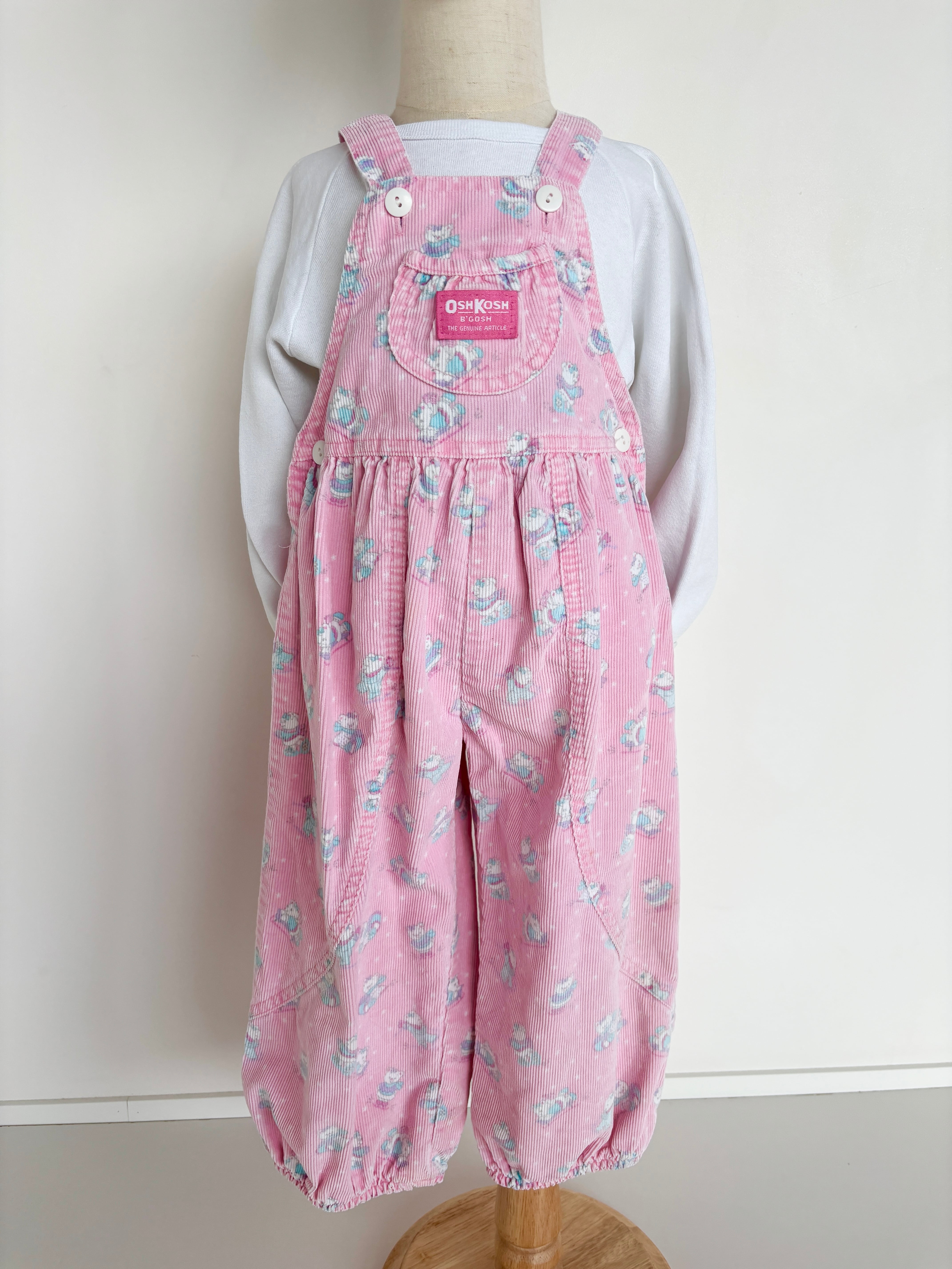 【3T相当・vintage】USA製 シロクマコーデュロイオーバーオール