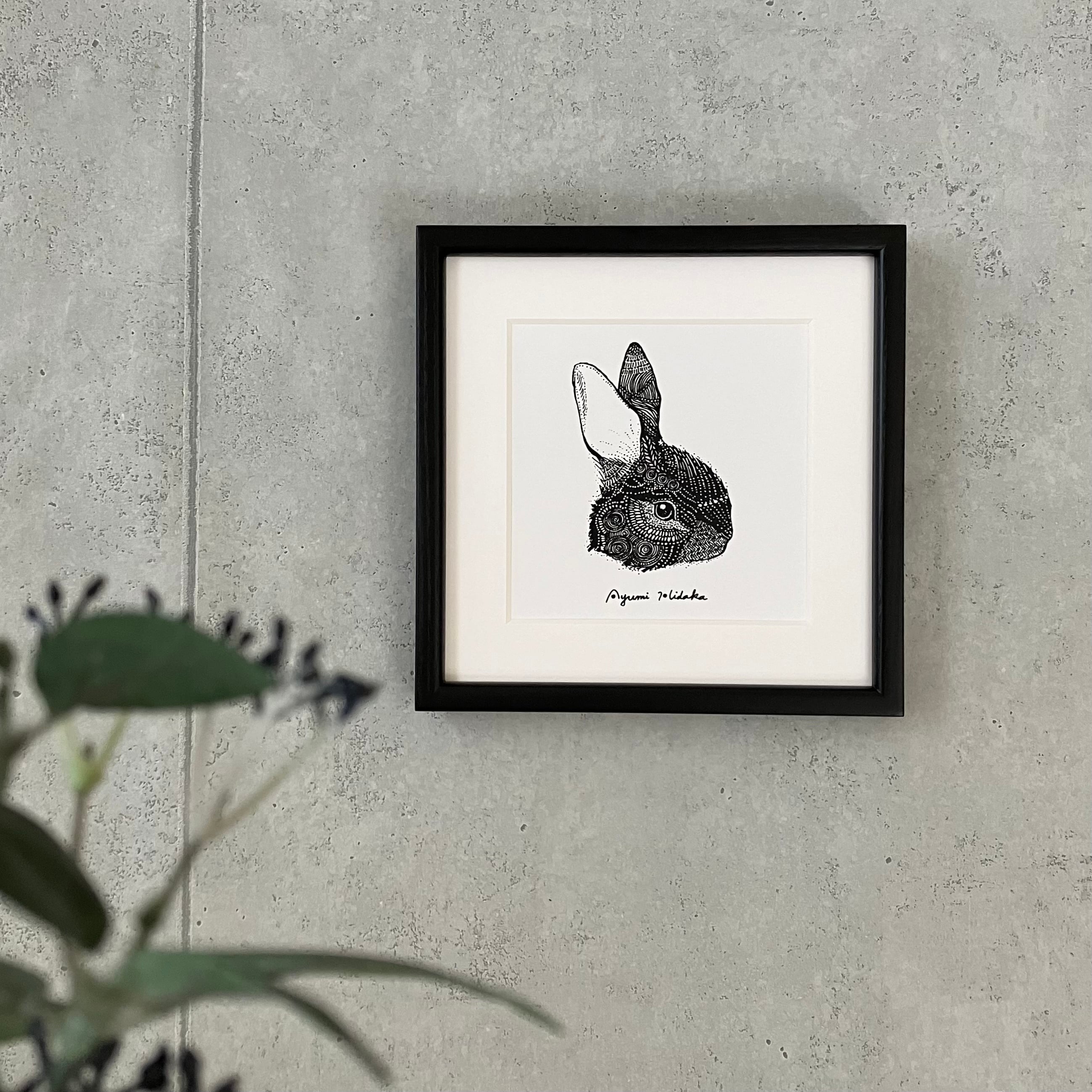 流れ星ウサギ』ましかく額装ポスター(20㎝角) | 日高あゆみ