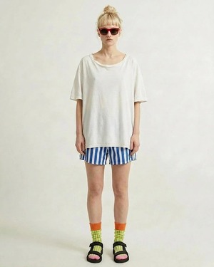 SHO WATABÉ / Cotton Needle-Out  stripes socks