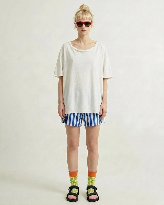 SHO WATABÉ / Cotton Needle-Out  stripes socks