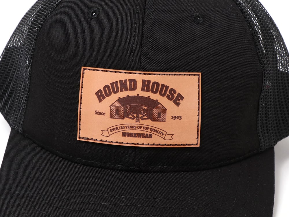 ROUND HOUSE ラウンドハウス #640 LEATHER PATCH TRUCKER CAP レザー