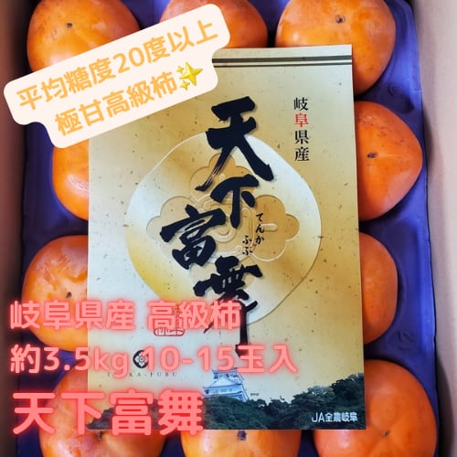 岐阜県産高級柿 天下富舞(てんかふぶ) 約3.5kg 10-15玉入 希少