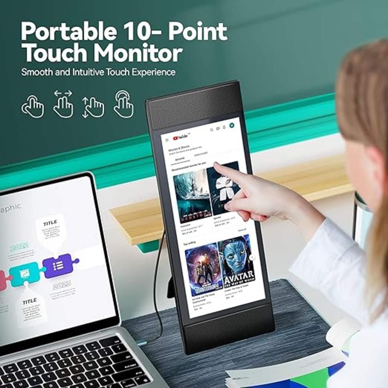 新品同様】Kwumsy S2 かきむしる 二画面折りたたみモニター 