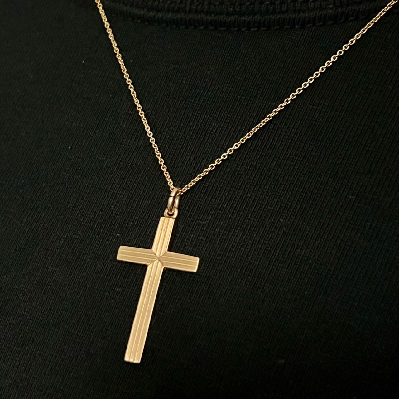 p*p様 ヴィンテージ　ティファニー　アズテック ネックレス ヘマタイト オール VINTAGE TIFFANY & CO. 14K Gold Engine Turned Cross Pendant