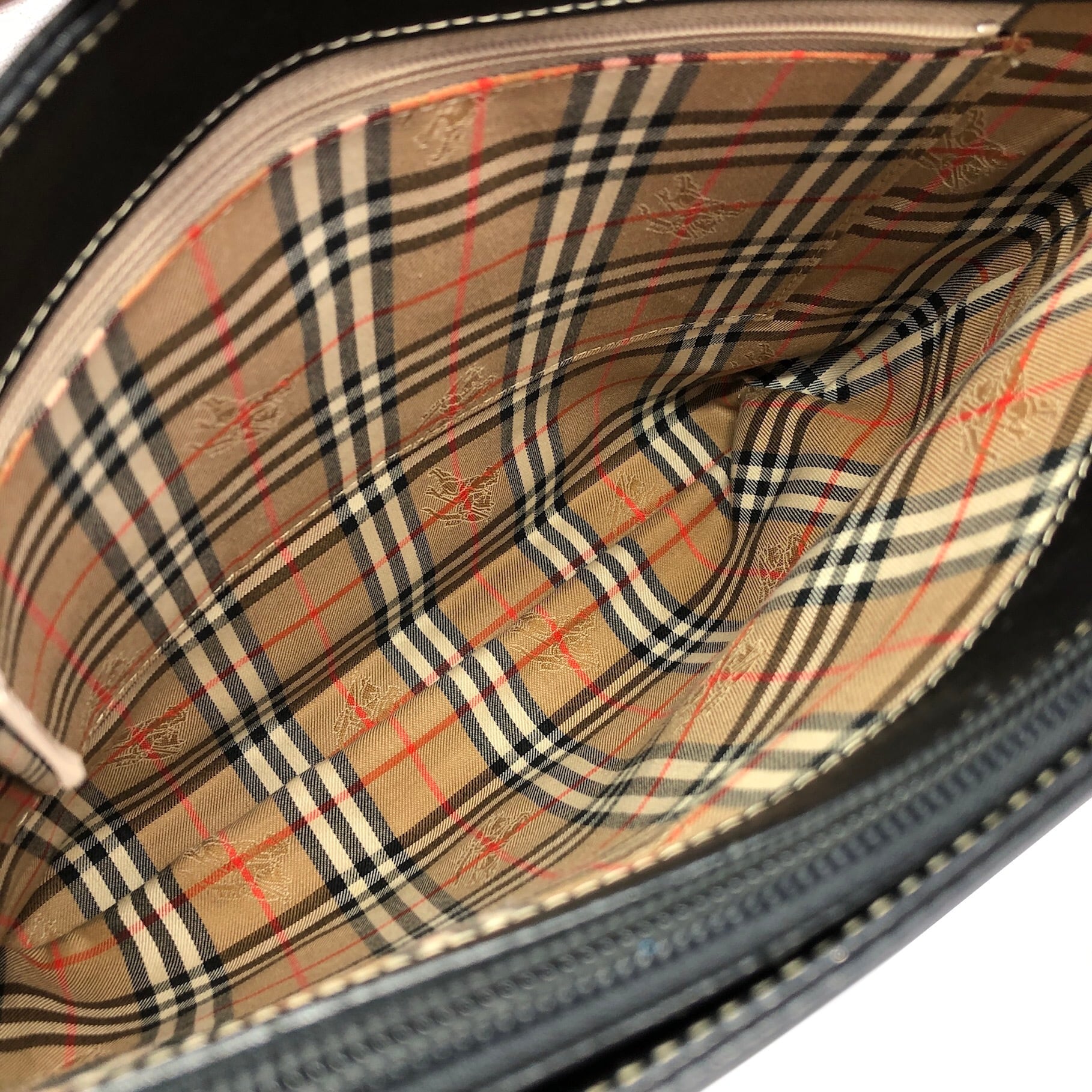 BURBERRY バーバリー ハンドバッグ ブラック ロゴ レザー vintage