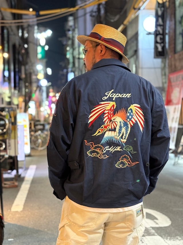 GOOD HELLER / KOR ARMY TYPE SOUVENIR JACKET DRAGON AND US EAGLE EMBROIDERIES / GH-25AW001 / NAVY