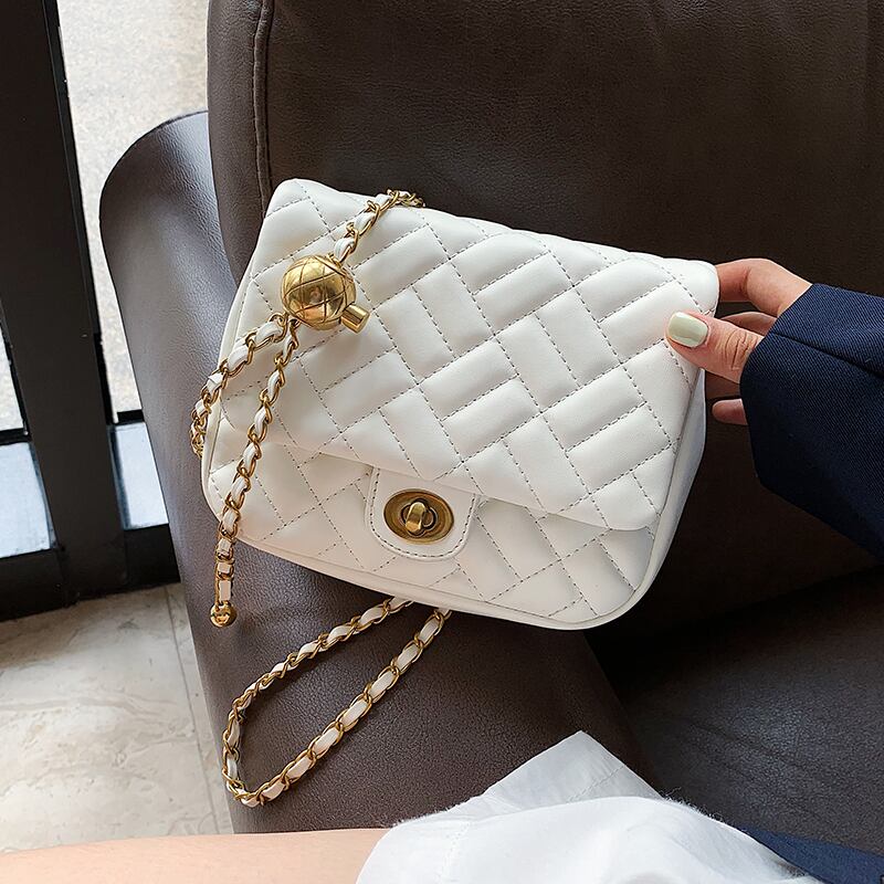 小さなフレグランスバッグ女性バッグ2020新しい波夏ネット赤いダイヤモンドグリッドチェーンショルダーメッセンジャーバッグファッション小さな正方形のバッグ Tiancai_Wing_Bag5156083