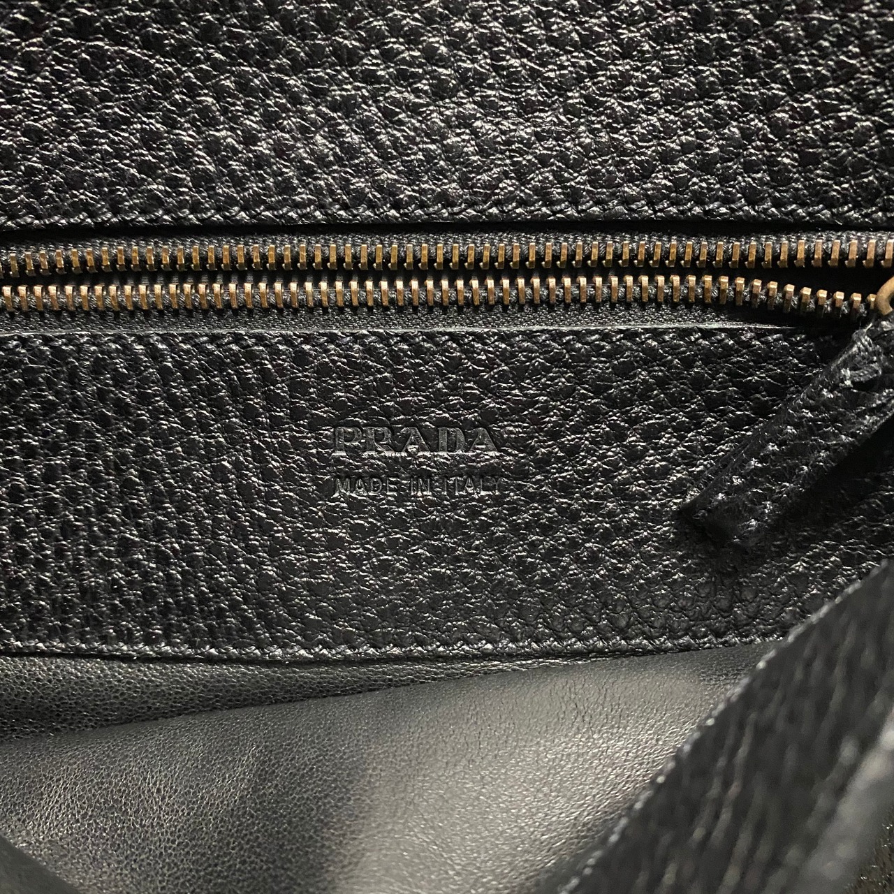 PRADA black leather shoulder bag
