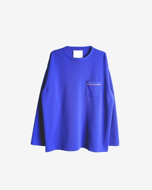 One pocket long sleeve Tee -blue<LSD-BA3T4>