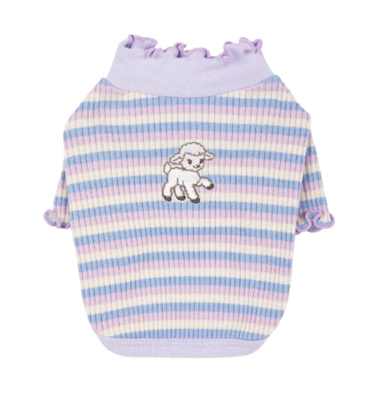 予約【Sallys】Somsom milky stripe shirts (Lavender milk)