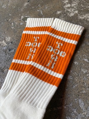 DOG TOWN / CROSS LETTER line high socks / ORANGE×WHITE / DTS-010