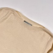 カシミヤ100% DAMA collection ダーマコレクション ボートネック ニット セーター M /アイボリー系 レディース