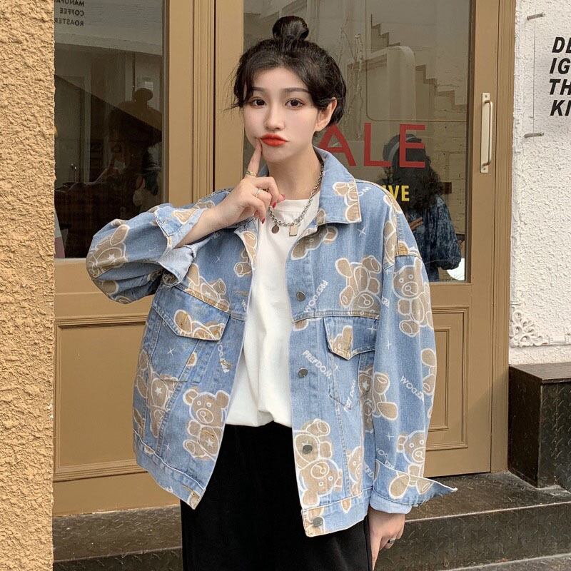 スプリングオータムスタンダードスタイルプリント柄ルーズジャケット ロング レトロ 大人ガーリー スウィート キュート カジュアル 春物 秋物 YY-ファッション17559996421