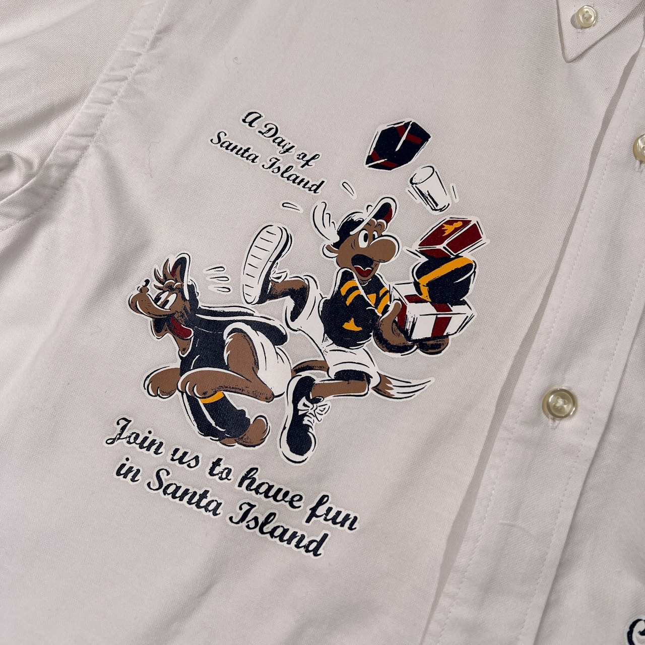 CAPTAIN SANTA キャプテンサンタ プリント オックスフォード BD 長袖シャツ サイズ L /ホワイト/ジョイマークデザイン