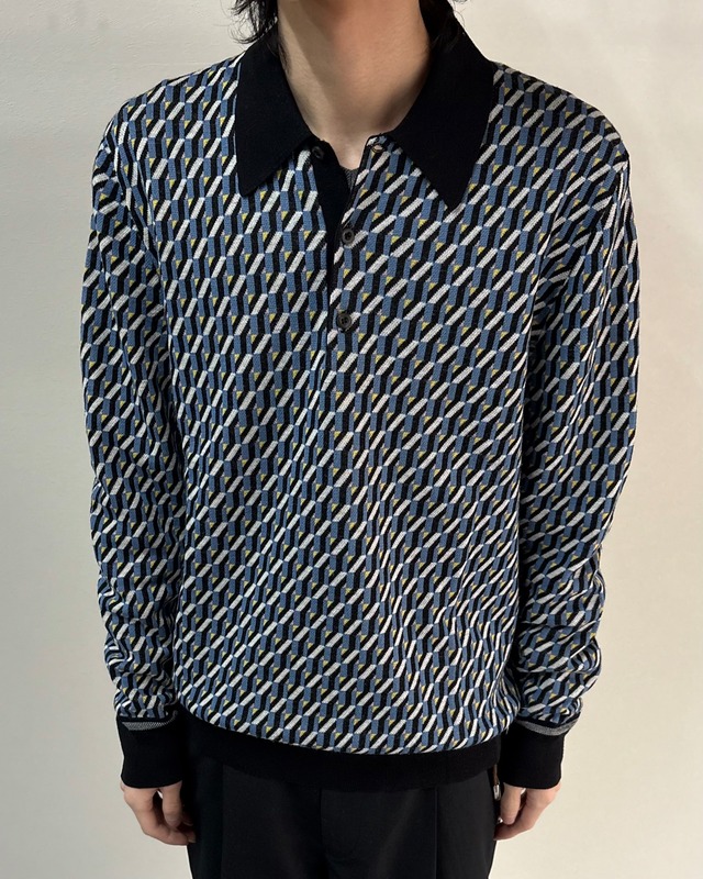 【2019SS/PRADA】all-over pattern knit polo