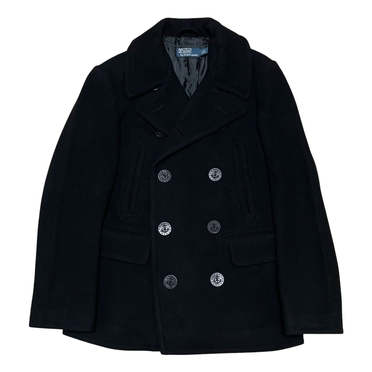 バーバリーブラックレーベル ウール ネイビー ピーコート BURBERRY BLACK LABEL バーバリーブラックレーベル ウールナイロン
