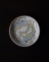 小皿　双鯉文　２枚　/　明治〜大正期
