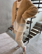 【25aw・再販】Rib-hem Knit Jogger Pants_Ivory・Beige