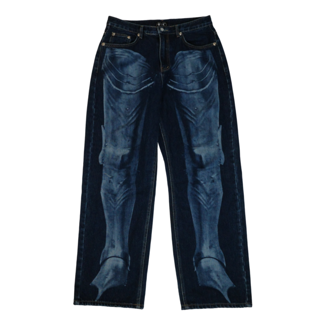 [THUG CLUB] Warrior Laser Denim Pants Blue 正規品 韓国ブランド 韓国通販 韓国代行 韓国ファッション 日本 店舗