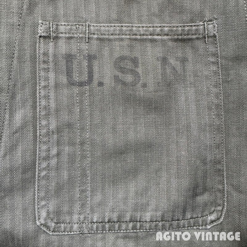40's U.S.NAVY N-3 HBTジャケット USN ヘリンボーンツイル ステンシル