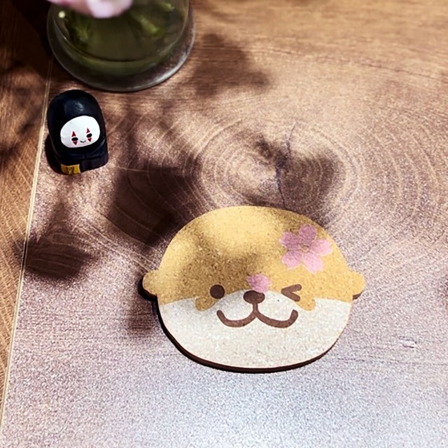 OTTERTATA 可愛い桜カワウソコルク製断熱マット