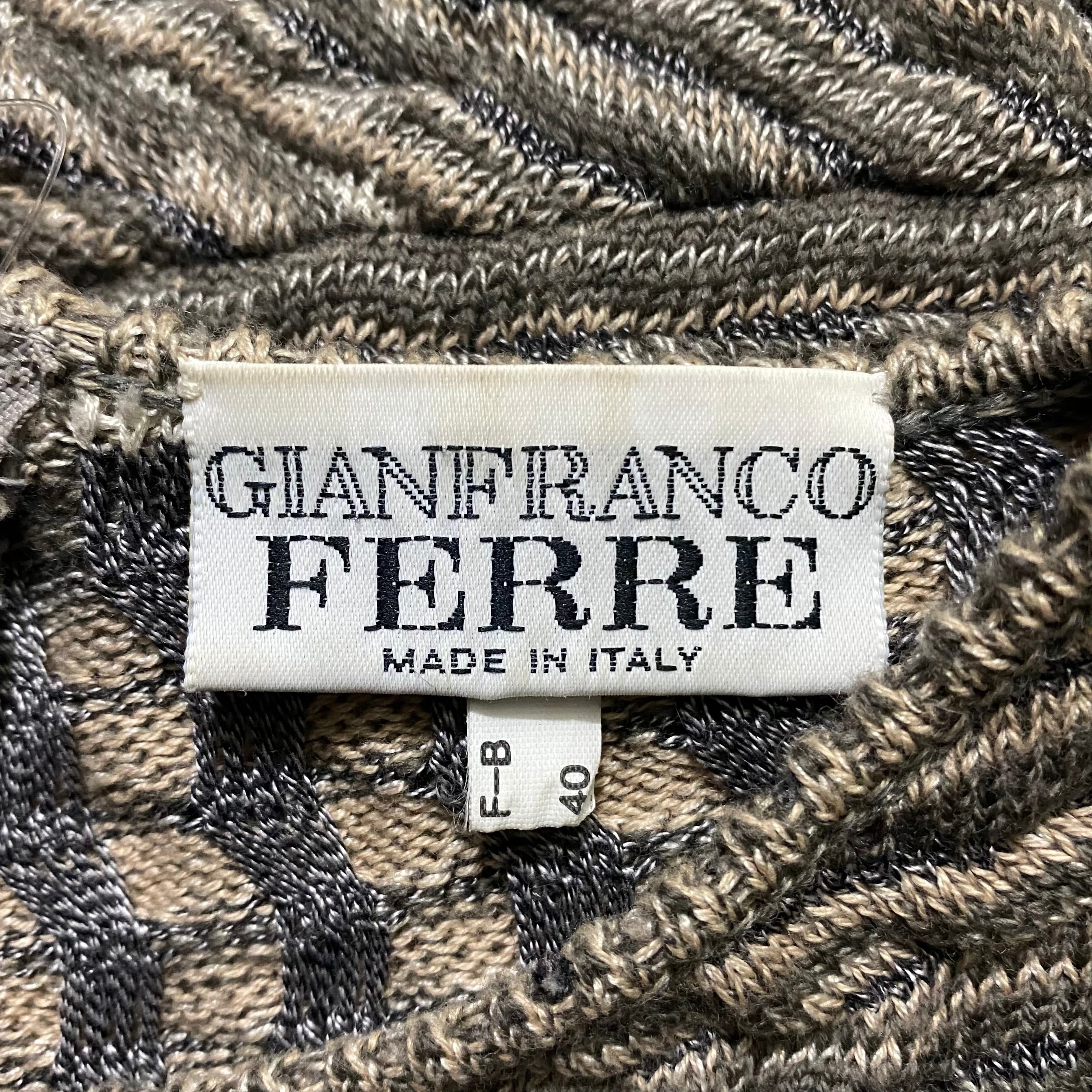 vintage GIANFRANCO FERRE python leather switching asymmetrical 