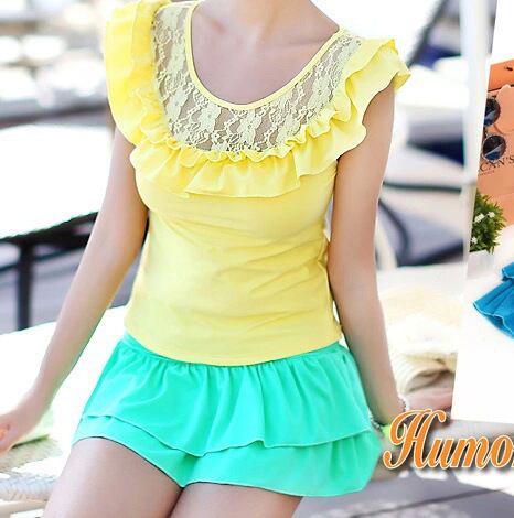 タンキニ 水着 イエロー スカパン