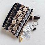 大人のためのインド刺繍ポーチ /WHITE（S） 　