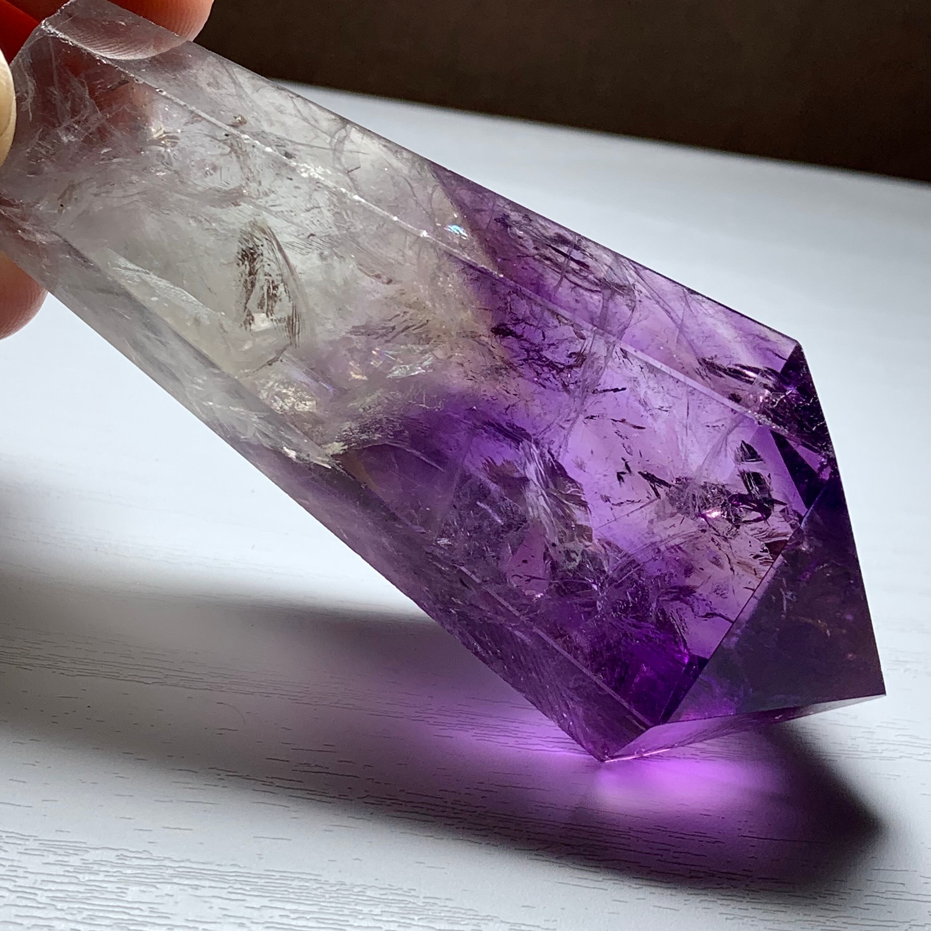 希少☆ロマネシュ鉱入り・色合い美麗☆アメジスト ワンド