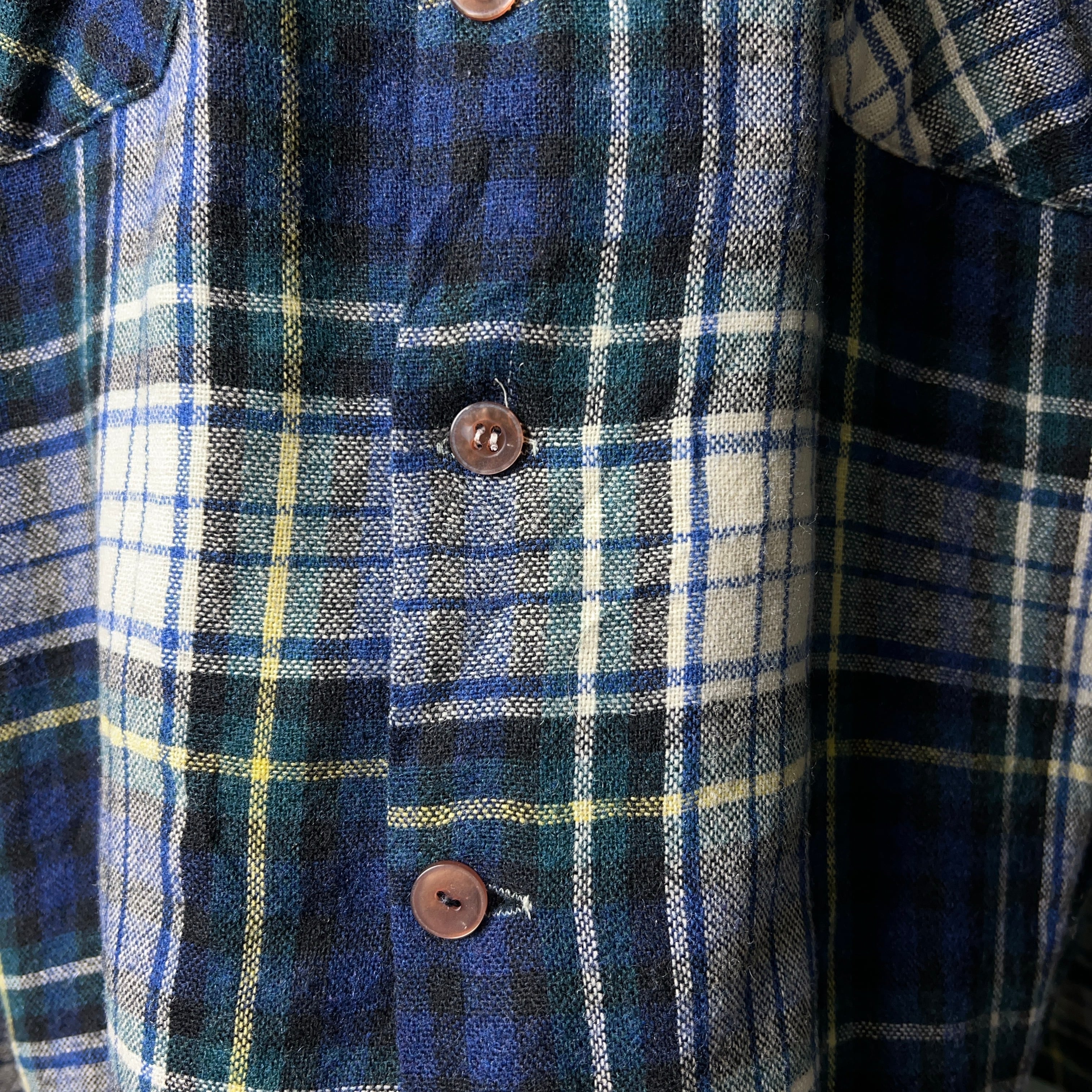 1970's JCPenney TOWN CRAFT Plaid Wool Shirt 70年代 JCペニー タウン