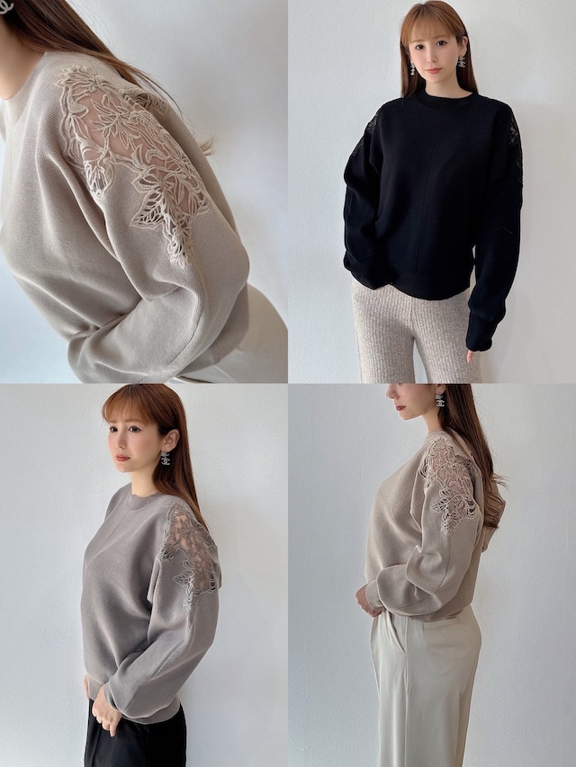 レース＆ニット プルオーバー　¥7,200+tax