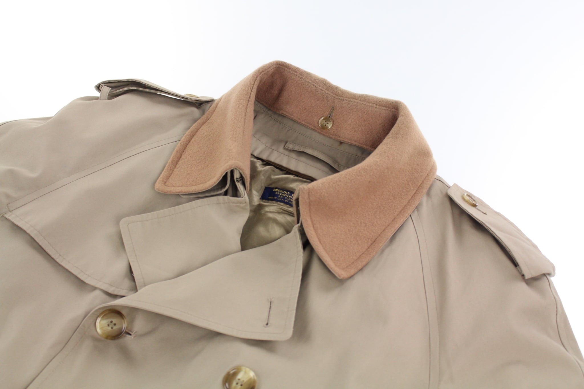 80s Brooks Brothers 完品 トレンチコート ヴィンテージ 古着 80s USA製 Brooks Brothers ダブルブレスト トレンチ