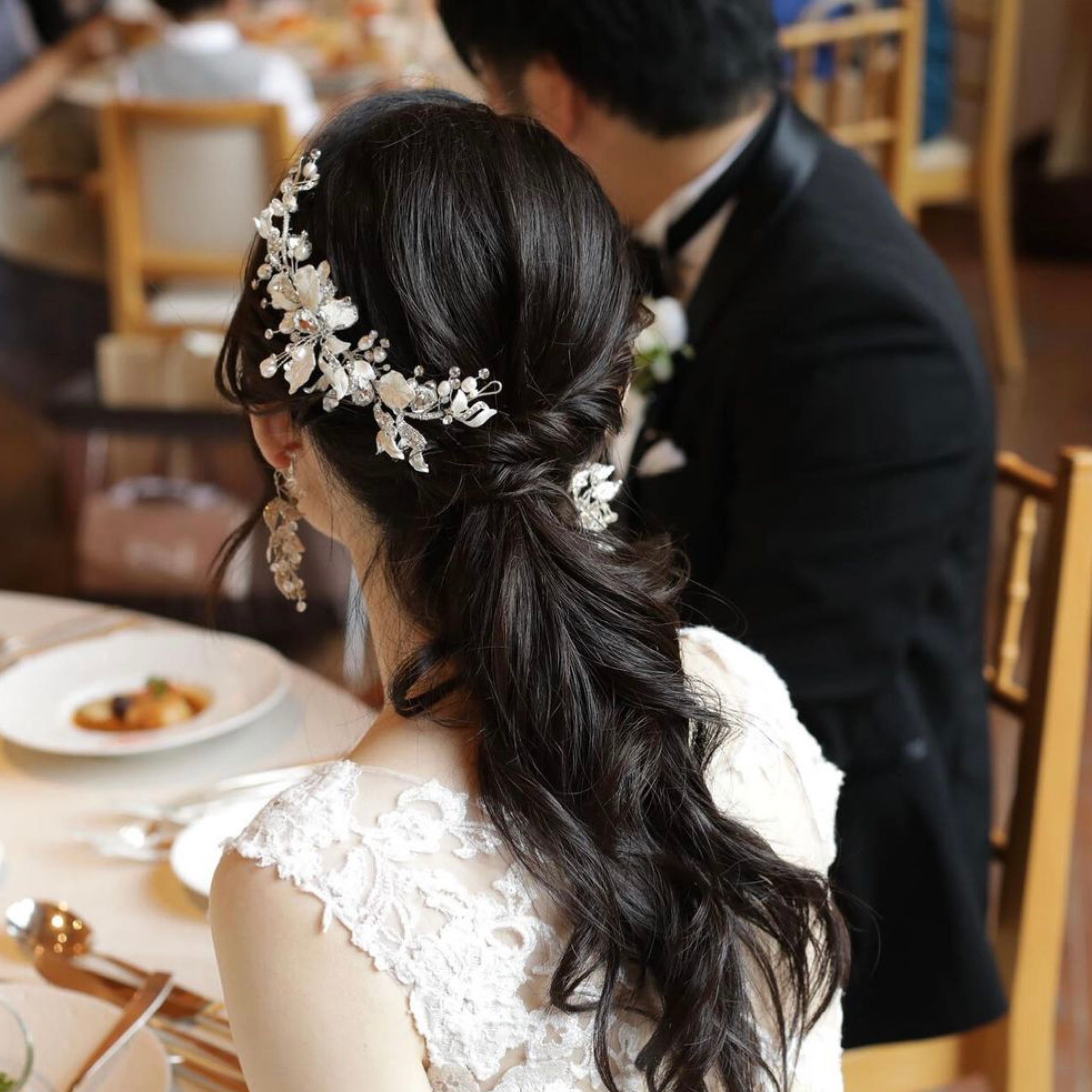 アンティークゴールドヘッドドレス ブライダルヘアアクセサリー結婚式