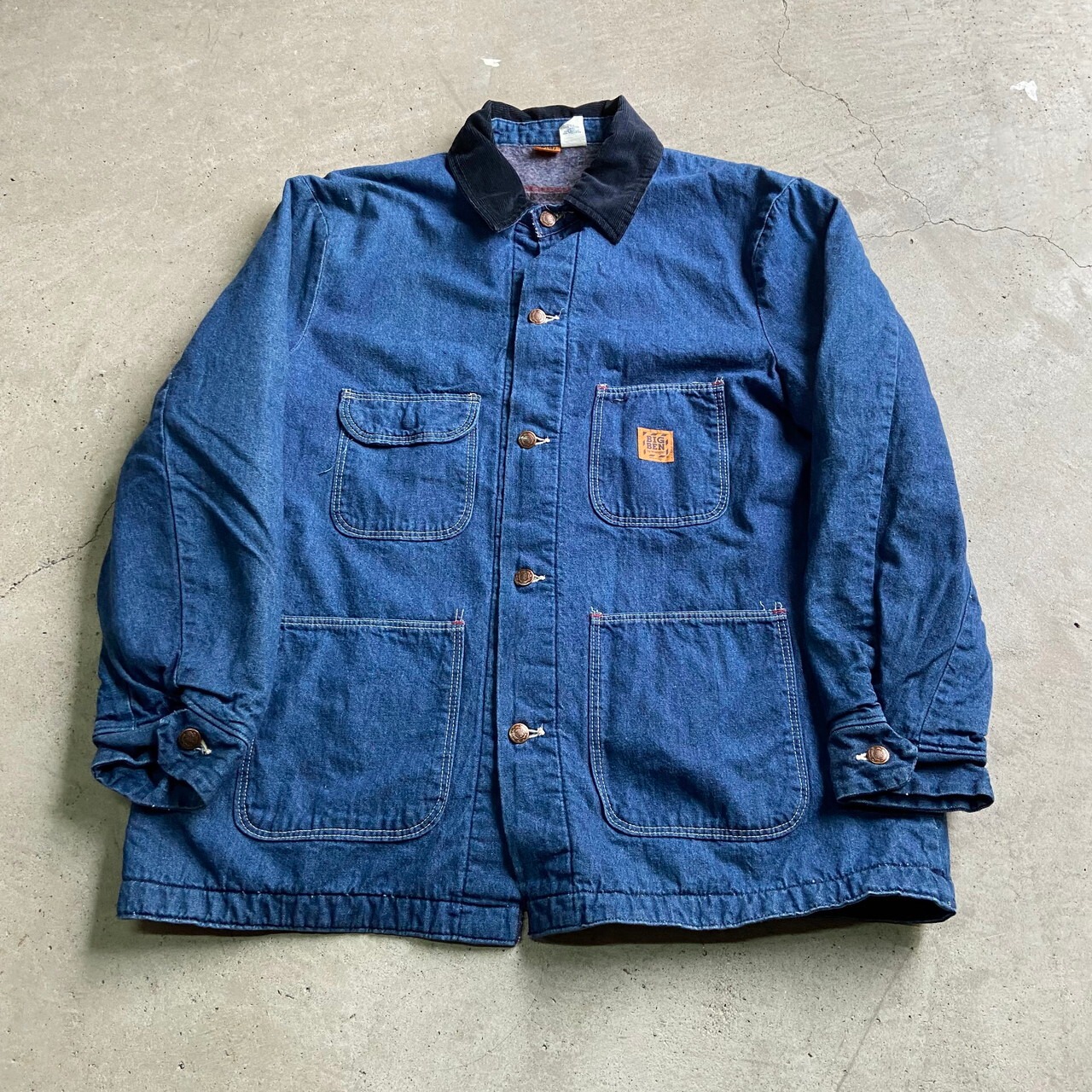 80s USA製 BIG BEN デニム カバーオール ボロ ステンシル 
