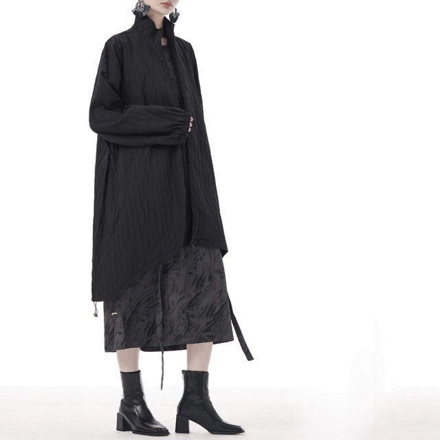 High neck nylon gather setup C0955