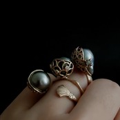 K10 South Sea baroque Pearl Rough Diamond Ring