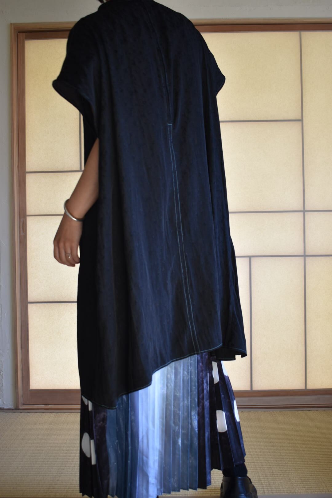 RITSUKO KARITA Collage print pleats skirt〔rich〕/Black・Red RITSUKO KARITA Collage print pleats skirt〔rich〕/Black・Red