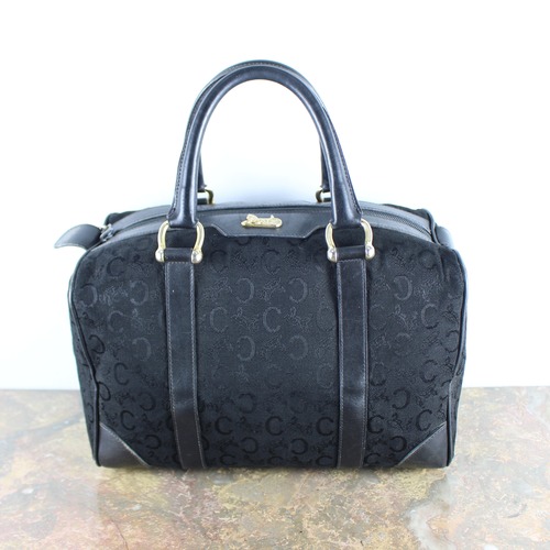 .OLD CELINE CARRIAGE LOGO MACADAM PATTERNED BOSTON BAG MADE IN ITALY/オールドセリーヌ馬車ロゴマカダム柄ボストンバッグ2000000050003