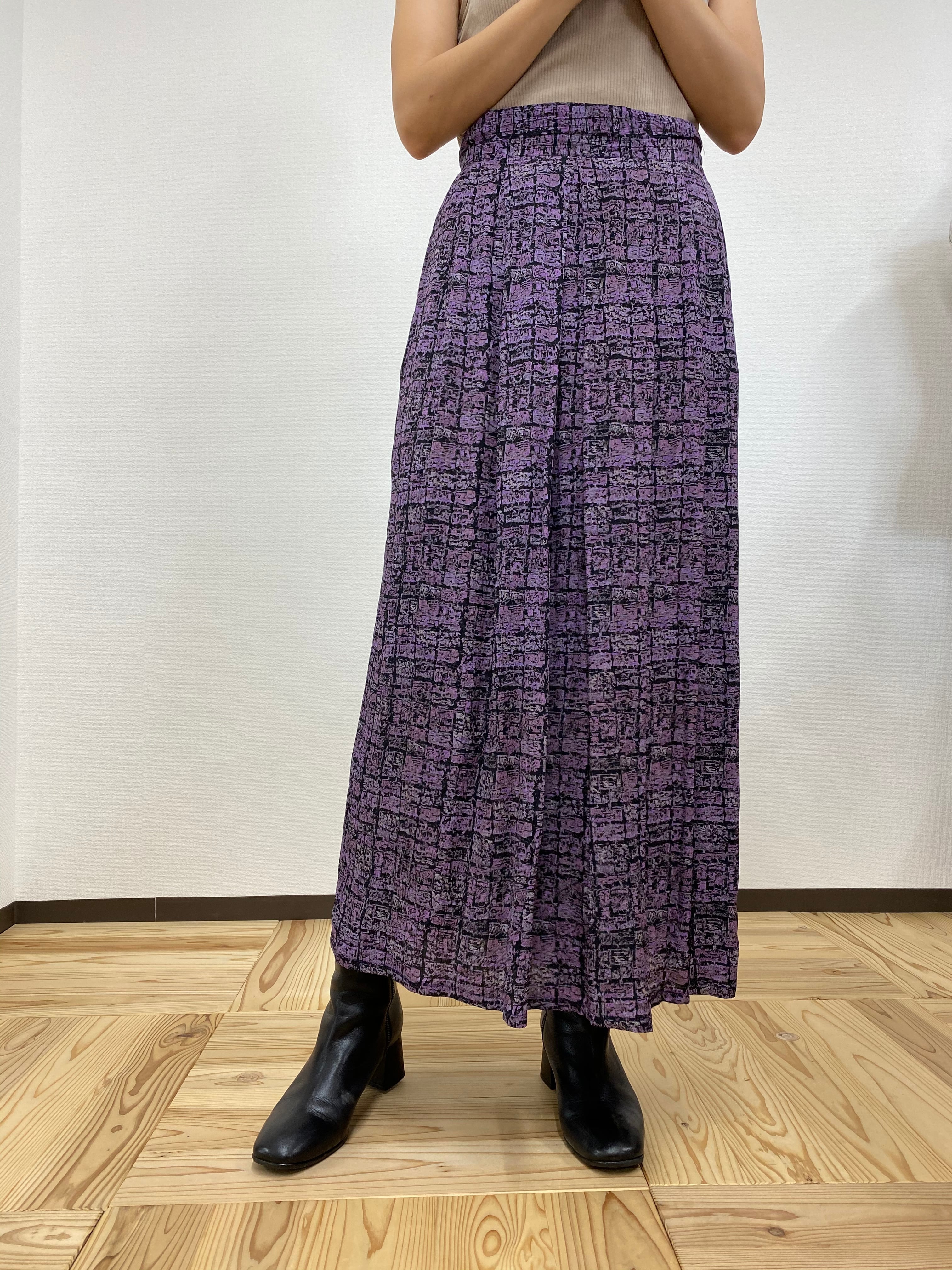 【coincidence】tuck pleats long skirt