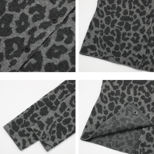 Leopard fitted cardigan A00256