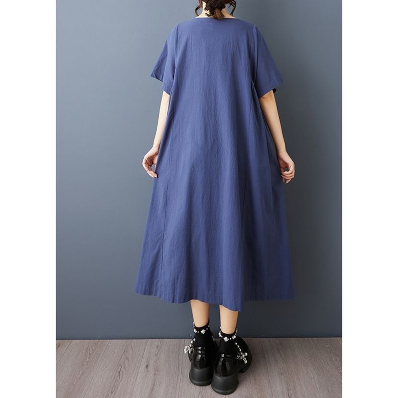 ゆったり ボートネック ワンピース  30158